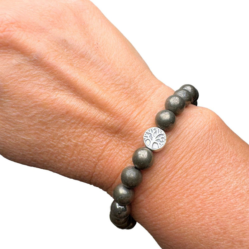 Bracelet &quot;Bouclier de Prospérité&quot; en Pyrite -  - L&#39;Arbre des Chakras