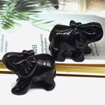 Éléphant "Gardien de Sagesse" en Obsidienne - - L'Arbre des Chakras