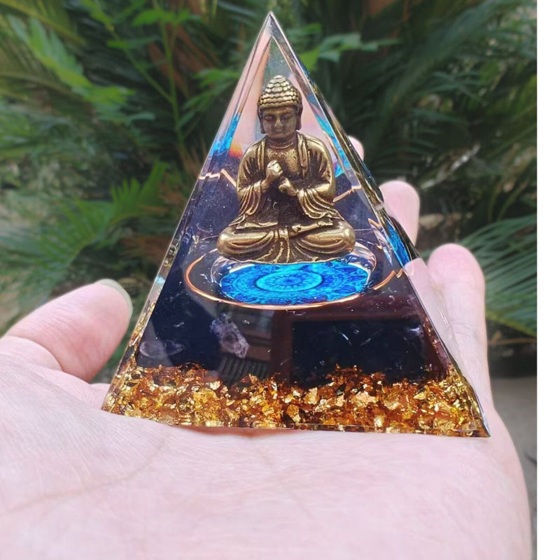 Orgonite &quot;Ancrage Divin - Énergie Bouddhiste&quot; en Obsidienne Noire -  - L&#39;Arbre des Chakras