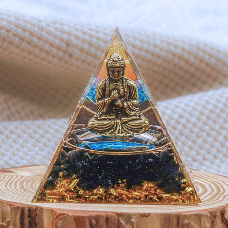 Orgonite &quot;Ancrage Divin - Énergie Bouddhiste&quot; en Obsidienne Noire -  - L&#39;Arbre des Chakras