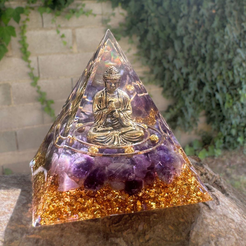 Orgonite &quot;Lumière Intérieure&quot; en Améthyste -  - L&#39;Arbre des Chakras