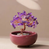 Arbre Feng Shui "Énergies Sacrées" en Pierres Naturelles - Améthyste - L'Arbre des Chakras