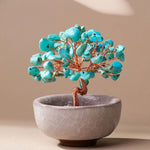Arbre Feng Shui "Énergies Sacrées" en Pierres Naturelles - Turquoise - L'Arbre des Chakras