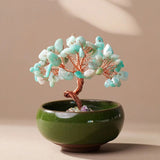 Arbre Feng Shui "Énergies Sacrées" en Pierres Naturelles - Amazonite - L'Arbre des Chakras