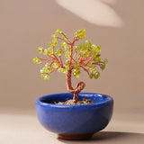 Arbre Feng Shui "Énergies Sacrées" en Pierres Naturelles - Péridot - L'Arbre des Chakras