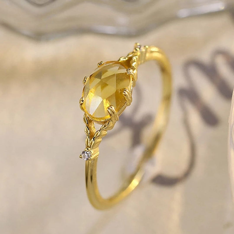 Bague "Rayon de Joie" en Citrine - - L'Arbre des Chakras