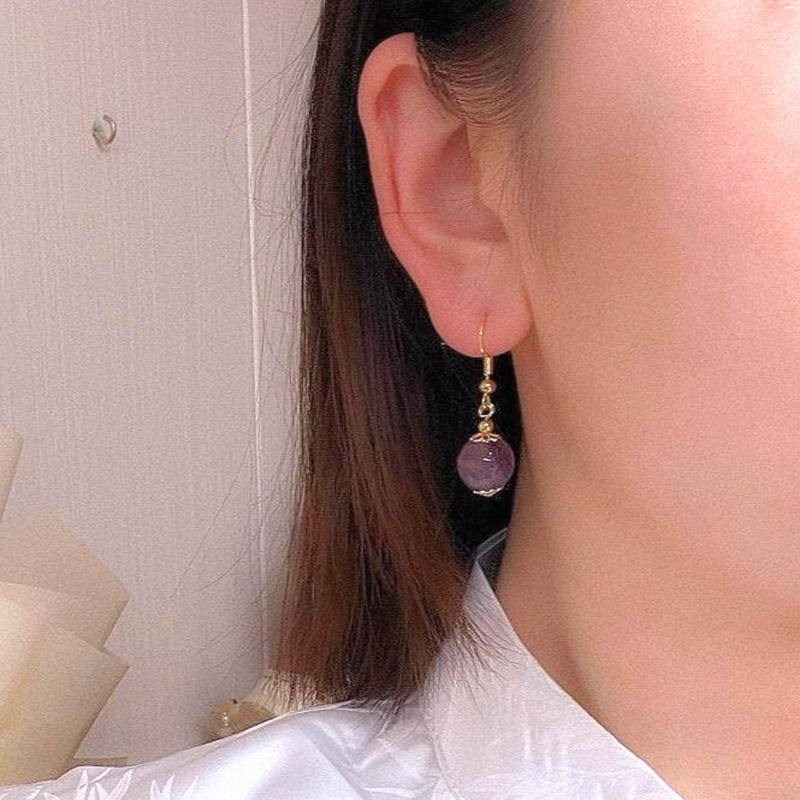 Boucles d'Oreilles "Tara" en Améthyste - - L'Arbre des Chakras