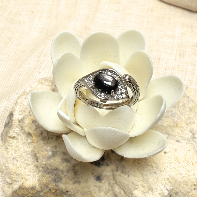 Bague "Dhairya" en Obsidienne Dorée - - L'Arbre des Chakras