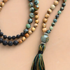 Collier Mala "Retour à Soi" en Jaspe, Turquoise Africaine & Pierre de Lave - - L'Arbre des Chakras
