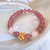 Bracelet "Fleur de Tendresse" en Quartz Rose & Quartz Fraise - - L'Arbre des Chakras