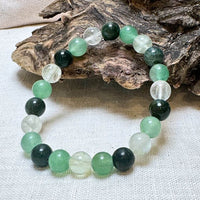 Bracelet "Jardin de Prospérité" en Aventurine, Fluorite Verte & Agate Mousse - 17cm - L'Arbre des Chakras