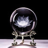 Boule de Cristal Fleur de Lotus avec Support -  - L&#39;Arbre des Chakras