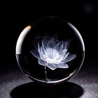 Boule de Cristal Fleur de Lotus avec Support -  - L'Arbre des Chakras