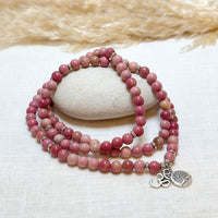 Bracelet Mala "Amour Inconditionnel" en Rhodochrosite -  - L'Arbre des Chakras