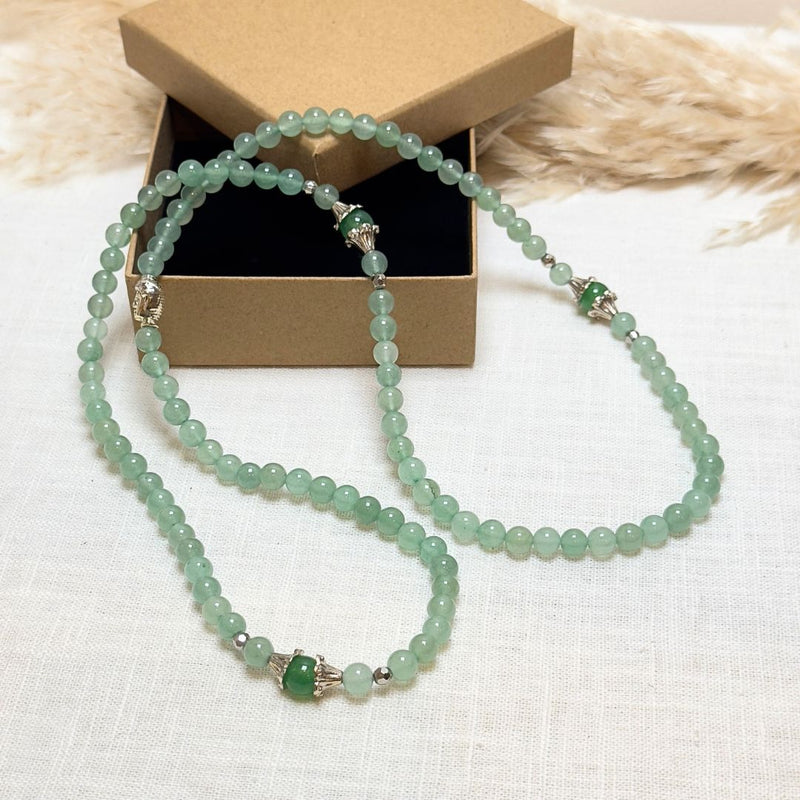 Bracelet Mala "Prospérité & Équilibre" en Aventurine Verte -  - L'Arbre des Chakras