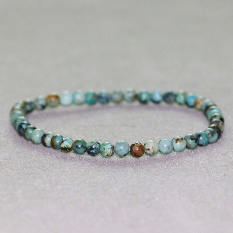 Bracelet Fin en Pierres Naturelles de 4mm - Turquoise Africaine / 17cm - L&#39;Arbre des Chakras