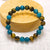 Bracelet "Harmonie Intérieure" en Apatite & Oeil de Tigre - 17cm - L'Arbre des Chakras
