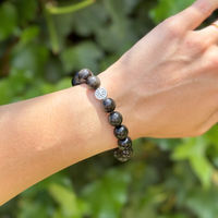 Bracelet "Protection & Transformation" en Obsidienne Argentée -  - L'Arbre des Chakras