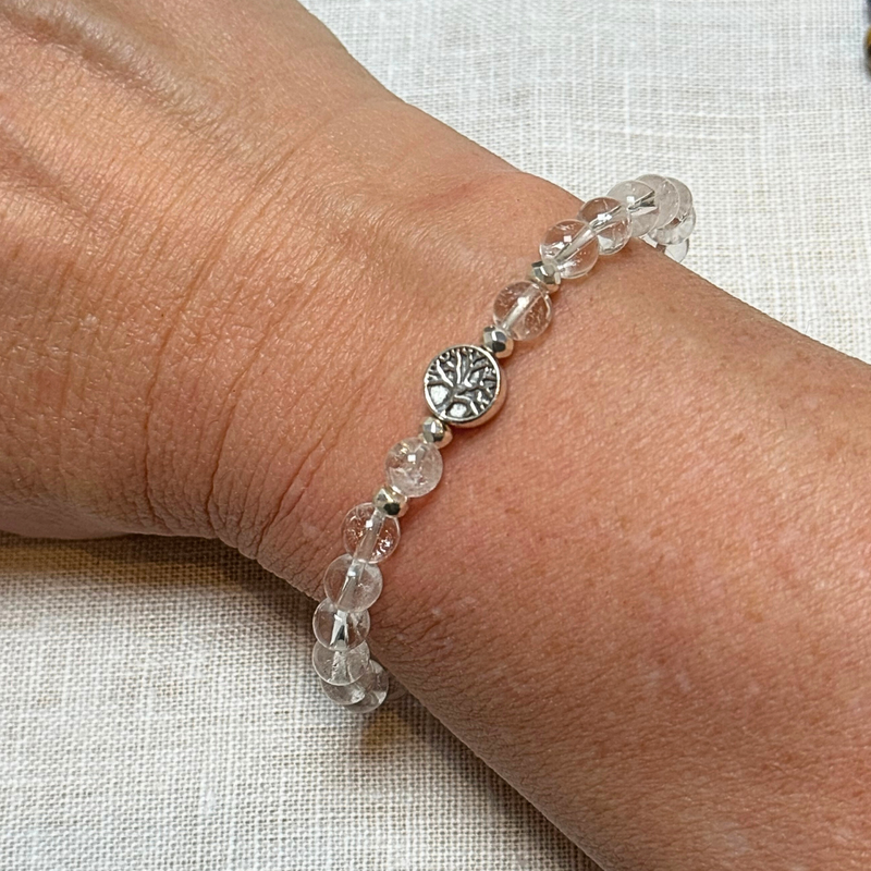 Bracelet "Essence de Vie" en Quartz Clair (Cristal de Roche) -  - L'Arbre des Chakras