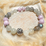 Bracelet Premium "Énergie Féminine" en Labradorite, Pierre de Lune & Kunzite - 17cm - L'Arbre des Chakras