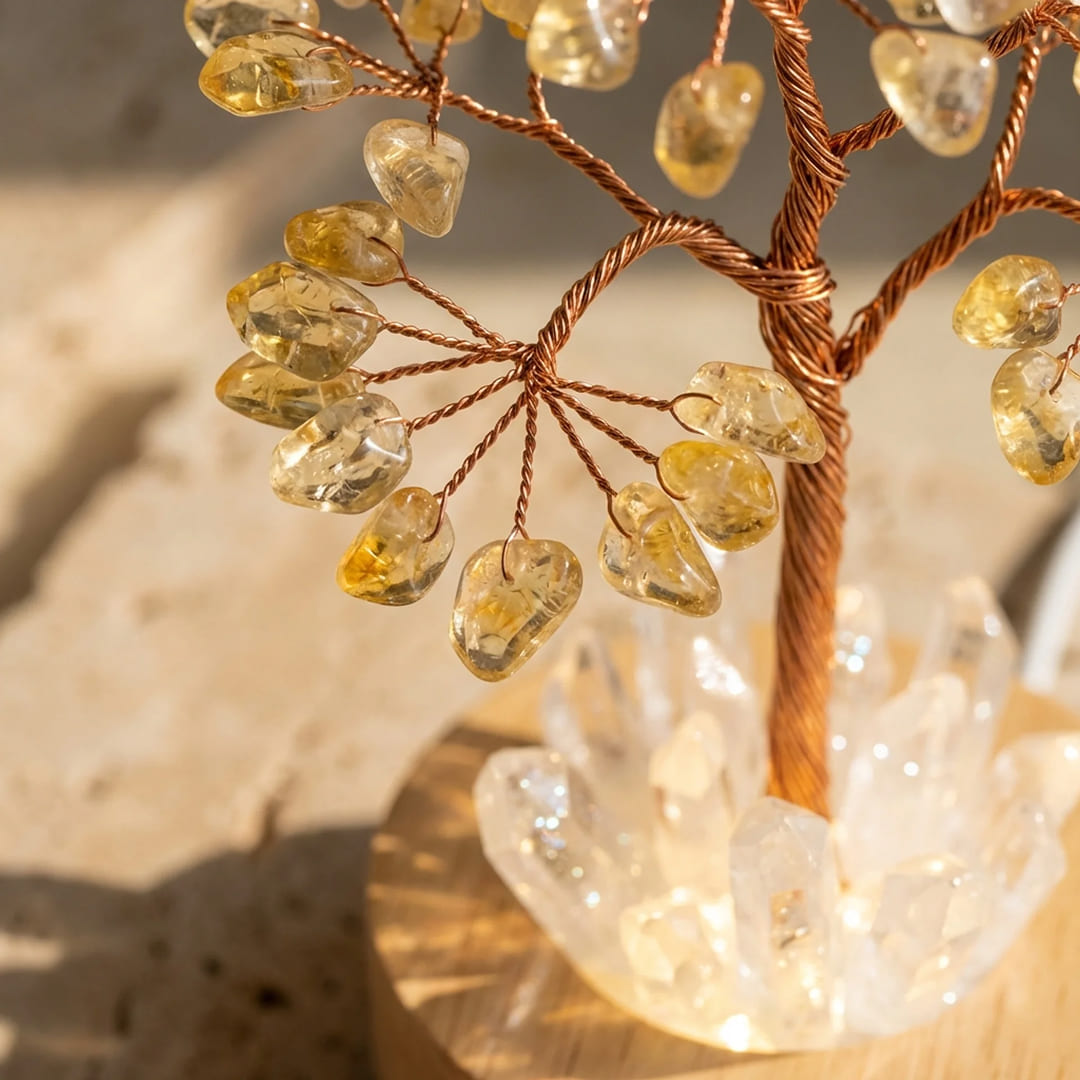 Arbre Lumineux "Joie & Abondance" en Citrine - - L'Arbre des Chakras
