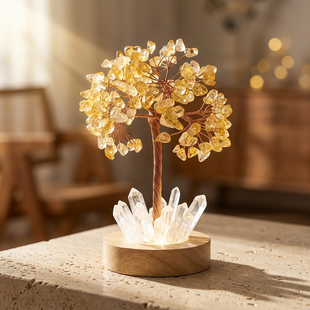 Arbre Lumineux "Joie & Abondance" en Citrine - - L'Arbre des Chakras