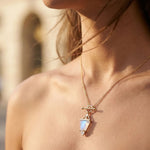 Pendentif "Pointe d’Équilibre" en Pierre de Lune - - L'Arbre des Chakras