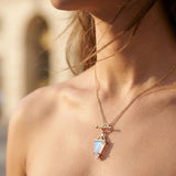 Pendentif "Pointe d’Équilibre" en Pierre de Lune - - L'Arbre des Chakras