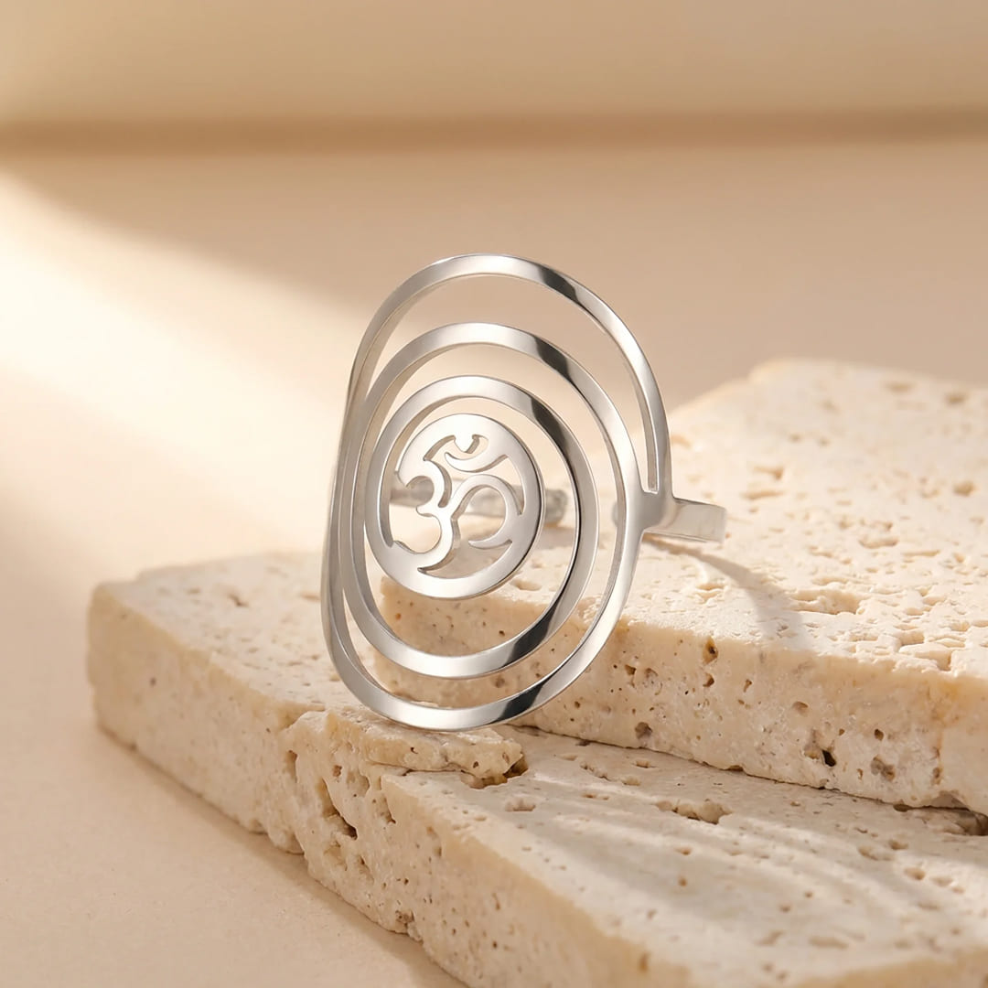 Bague Spirituelle "Harmonie" Symbole Om - - L'Arbre des Chakras