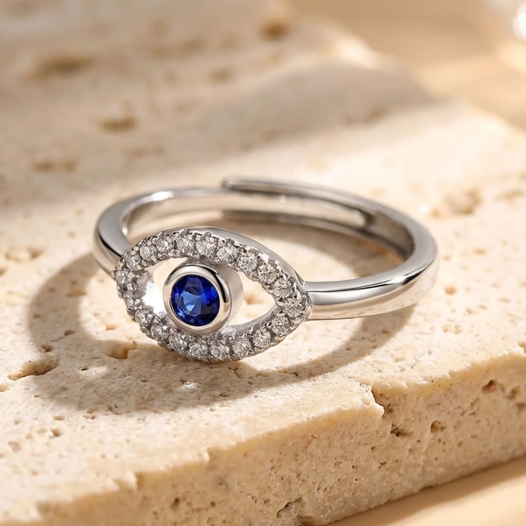 Bague Ajustable "Mauvais Oeil" - Argent - L'Arbre des Chakras