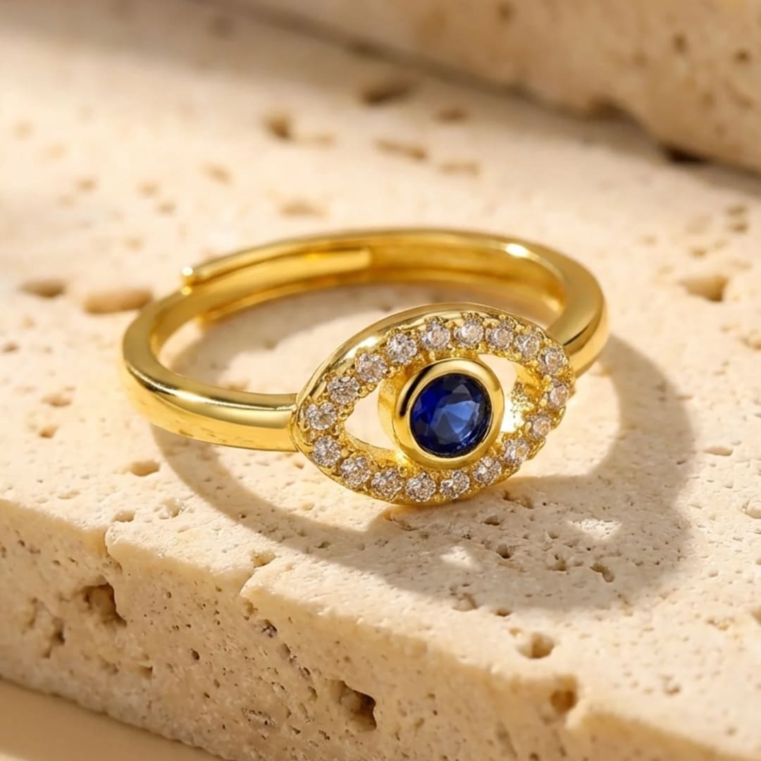 Bague Ajustable "Mauvais Oeil" - Or - L'Arbre des Chakras