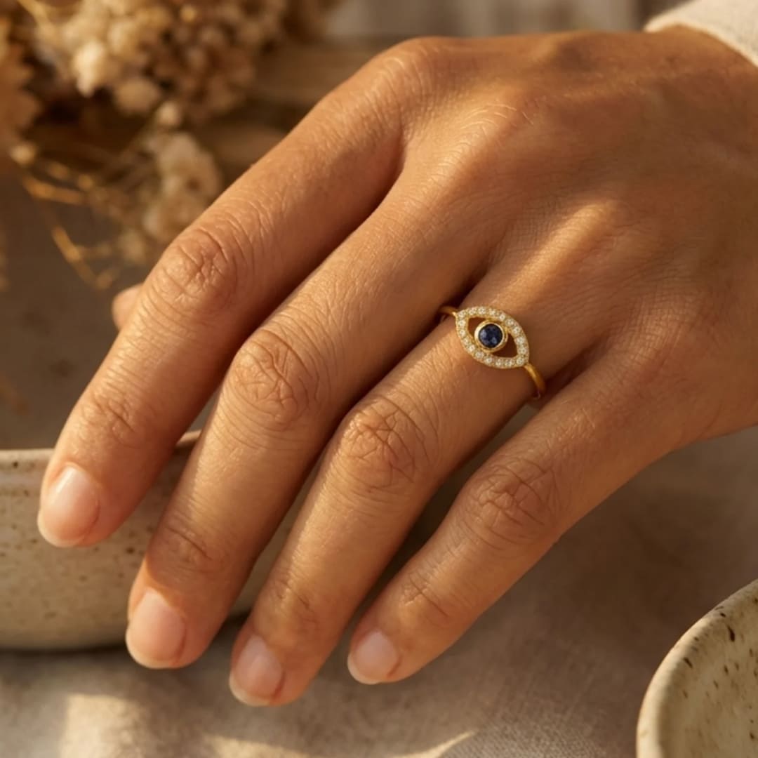 Bague Ajustable "Mauvais Oeil" - - L'Arbre des Chakras