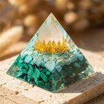 Orgonite "Lotus d’Harmonie" en Quartz Rose, Turquoise & Malachite - - L'Arbre des Chakras