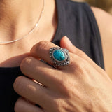 Bague "Protection & Sérénité" en Turquoise - - L'Arbre des Chakras