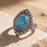 Bague "Protection & Sérénité" en Turquoise - - L'Arbre des Chakras
