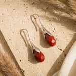 Boucles d’Oreilles Pendantes en Jaspe Rouge - - L'Arbre des Chakras