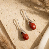 Boucles d’Oreilles Pendantes en Jaspe Rouge - - L'Arbre des Chakras