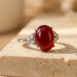 Bague Ajustable "Abondance" en Grenat - - L'Arbre des Chakras