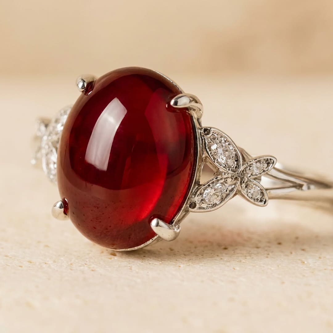 Bague Ajustable "Abondance" en Grenat - - L'Arbre des Chakras