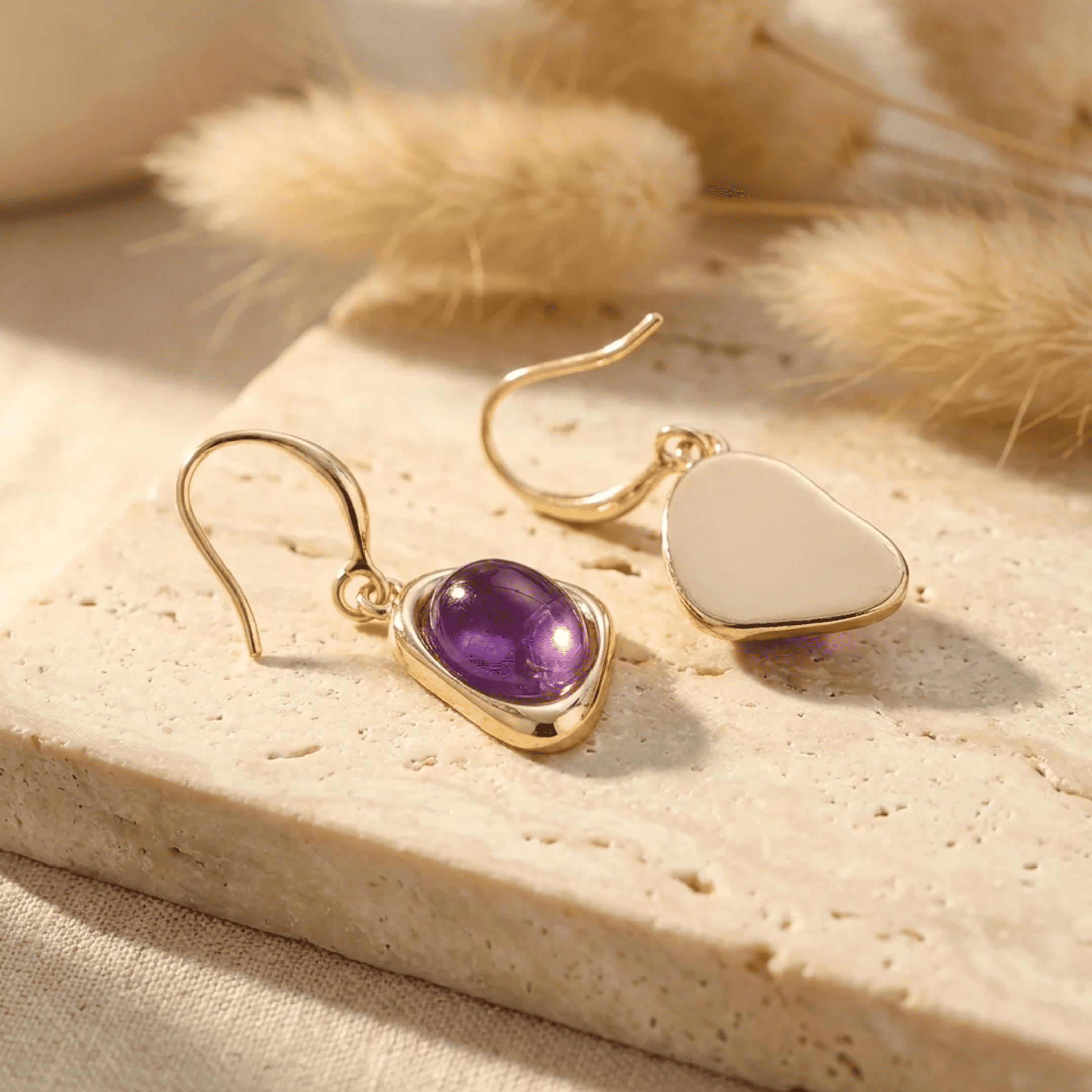 Boucles d'oreilles améthyste - - L'Arbre des Chakras