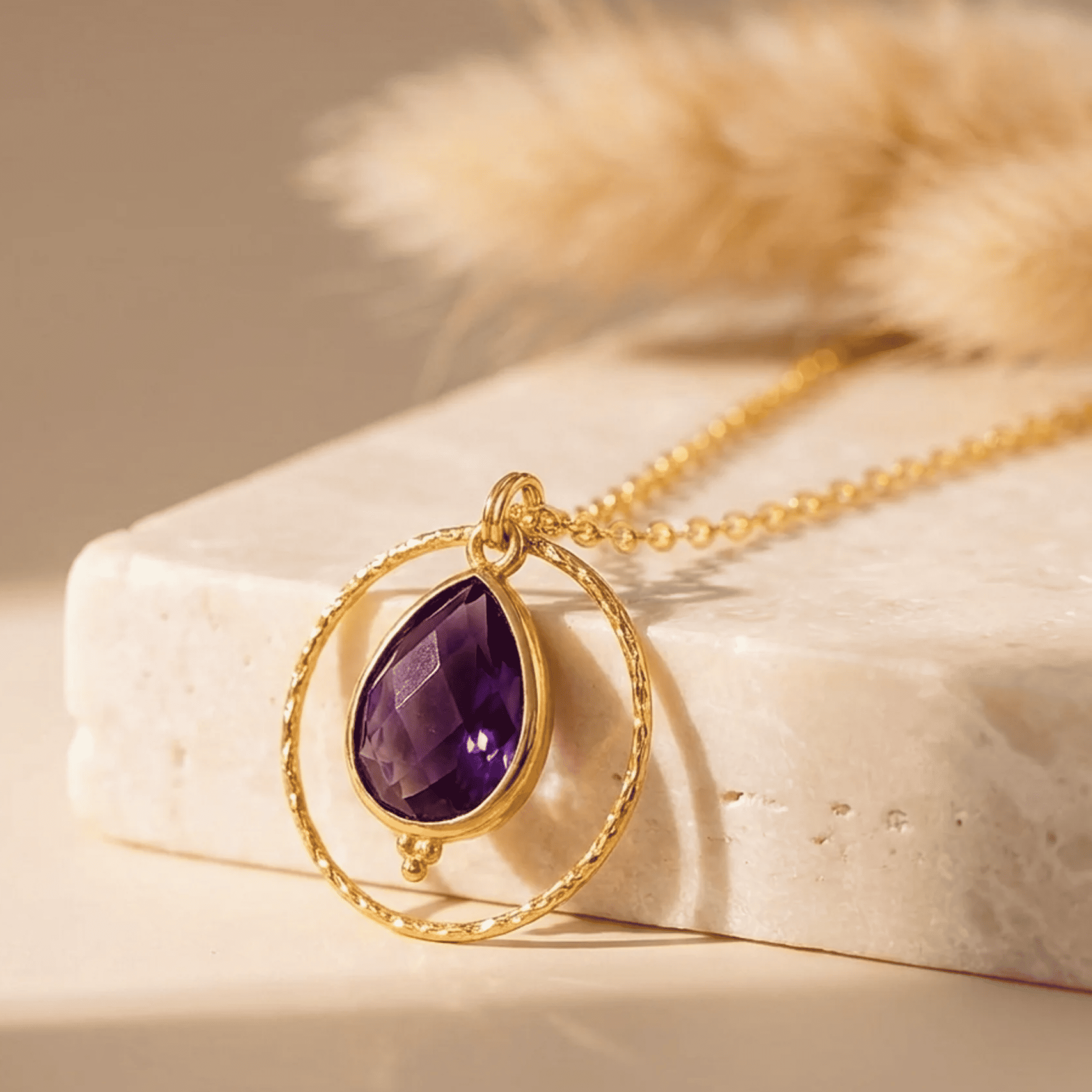 Collier "Cercle de Sérénité" en Améthyste - - L'Arbre des Chakras