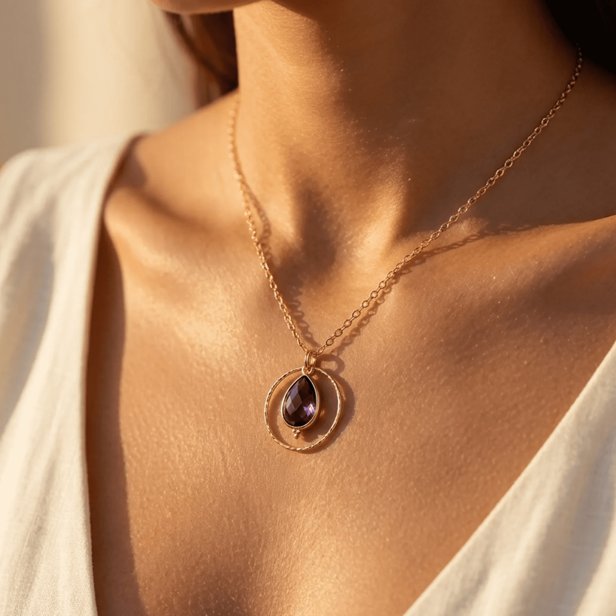 Collier "Cercle de Sérénité" en Améthyste - - L'Arbre des Chakras