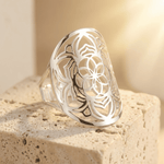 Bague Ajustable "Fleur de Mandala" - Argentée - L'Arbre des Chakras