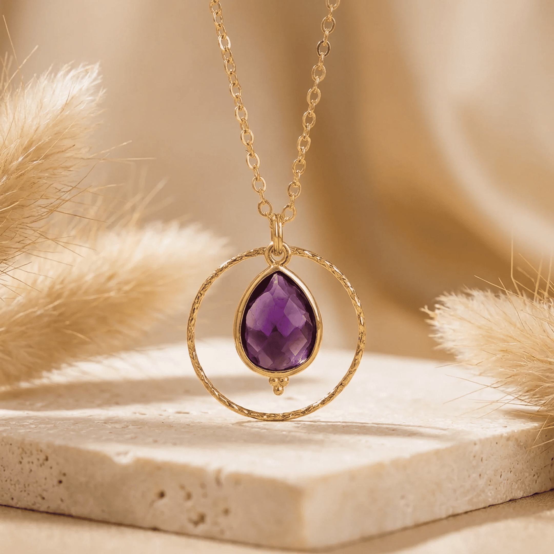 Collier "Cercle de Sérénité" en Améthyste - - L'Arbre des Chakras
