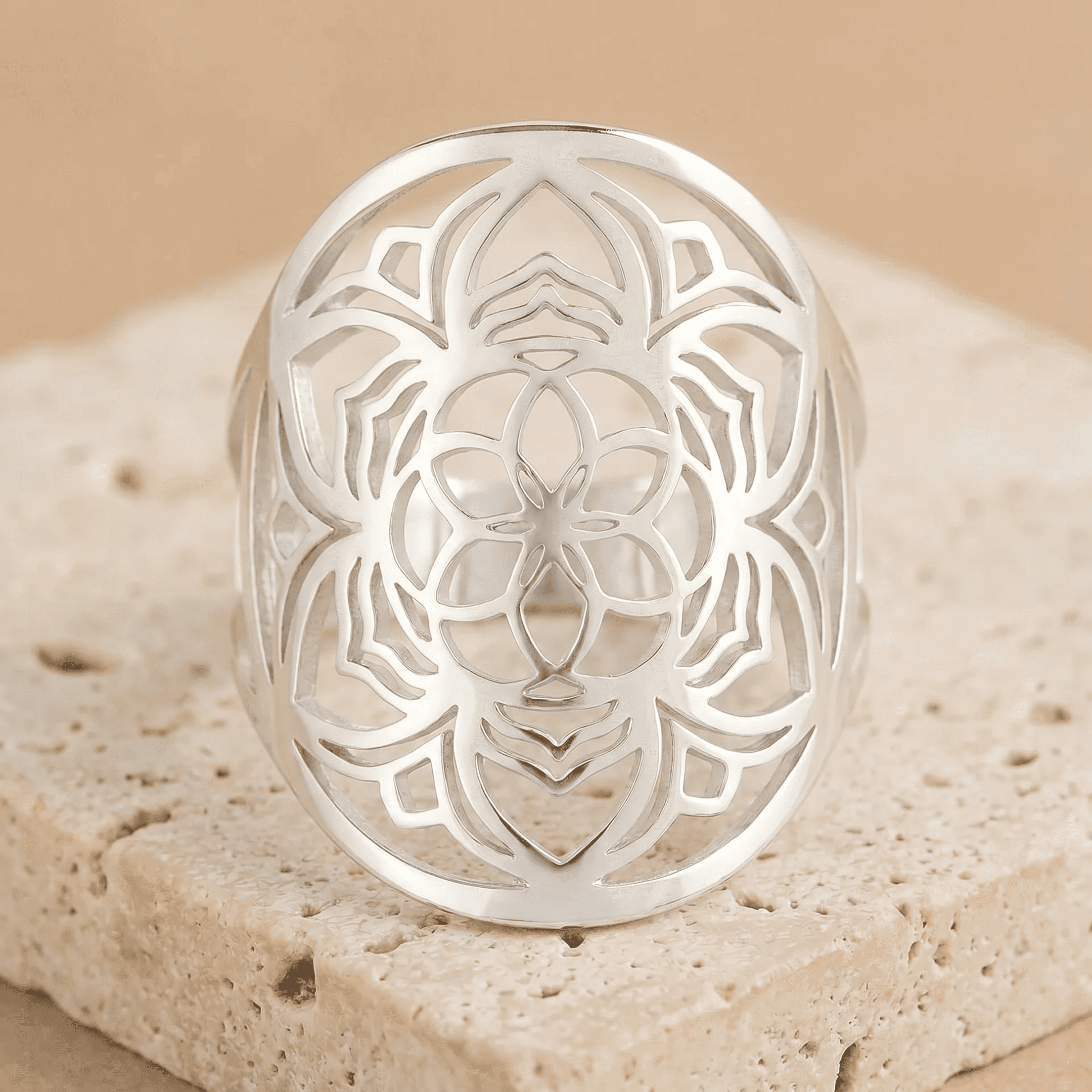 Bague Ajustable "Fleur de Mandala" - - L'Arbre des Chakras