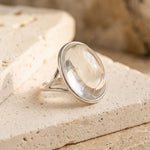 Bague "Lumière Pure" en Cristal de Roche - - L'Arbre des Chakras