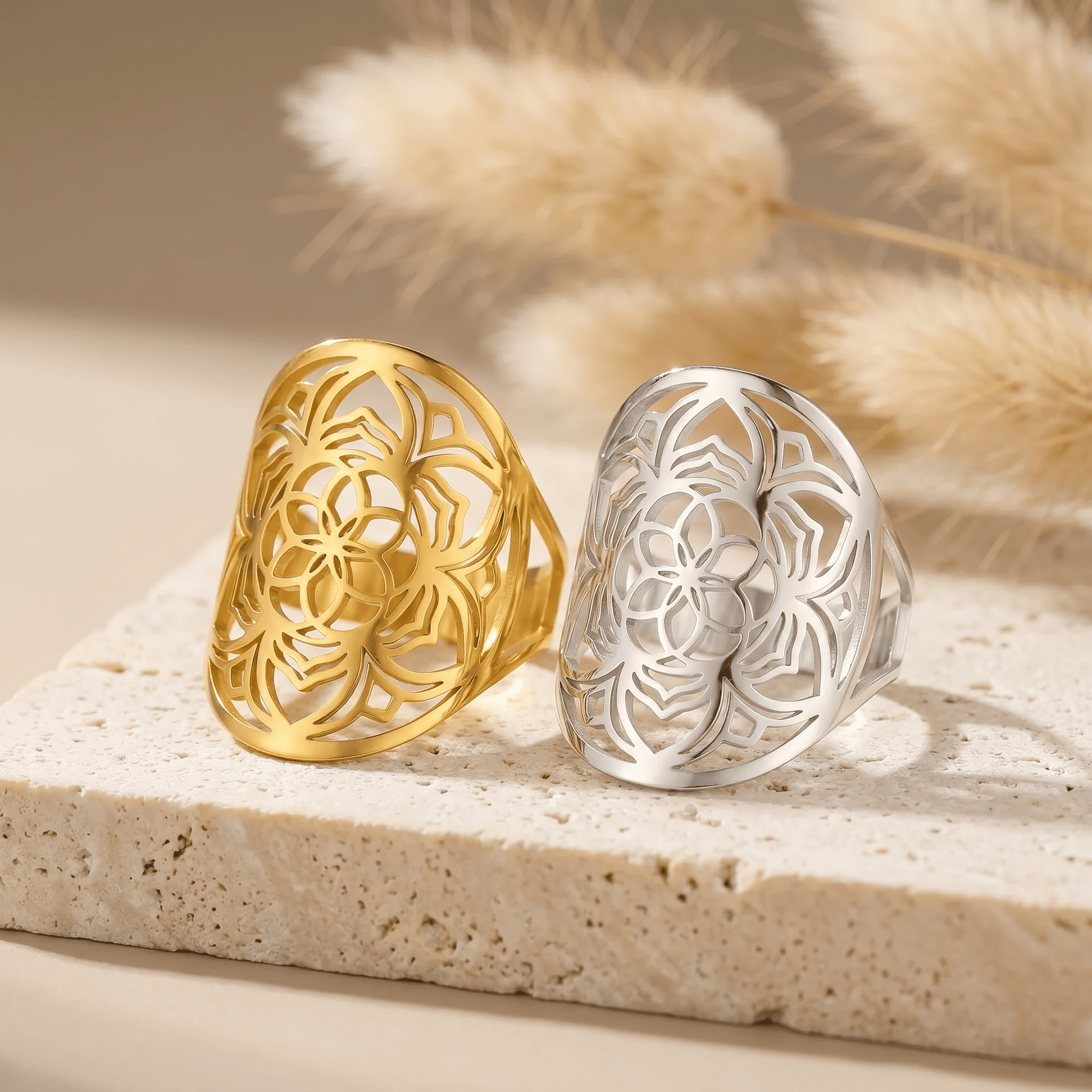 Bague Ajustable "Fleur de Mandala" - - L'Arbre des Chakras