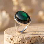Bague Ajustable "Guérison de L'Âme" en Obsidienne Œil Céleste - - L'Arbre des Chakras
