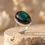 Bague Ajustable "Guérison de L'Âme" en Obsidienne Œil Céleste - - L'Arbre des Chakras