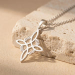 Collier Bouclier Noeud de Sorcière - Argentée - L'Arbre des Chakras